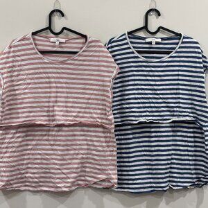 Striped Tee Bundle: Ripe Maternity Nursing T-Shirts